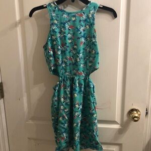 dELiA*s Teal Floral Cut-Out Sundress